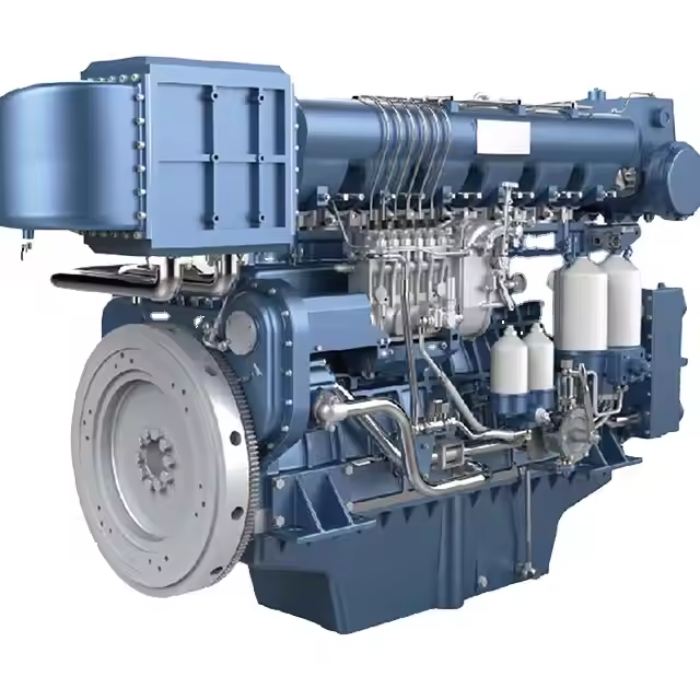Boat Marine Diesel Engine with Gearbox Transmission 2100-3600kW High Efficiency Marine Engine