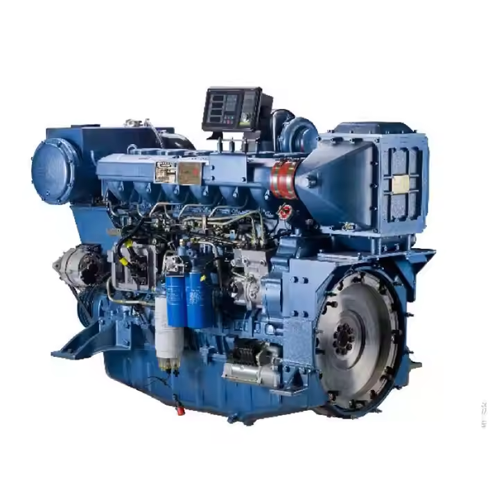 Marino 350hp Weichai WP12 New & Used 4 Stroke Marine Diesel Engines 215g/kw.h 257-400KW 126*155 for Fishing Boat